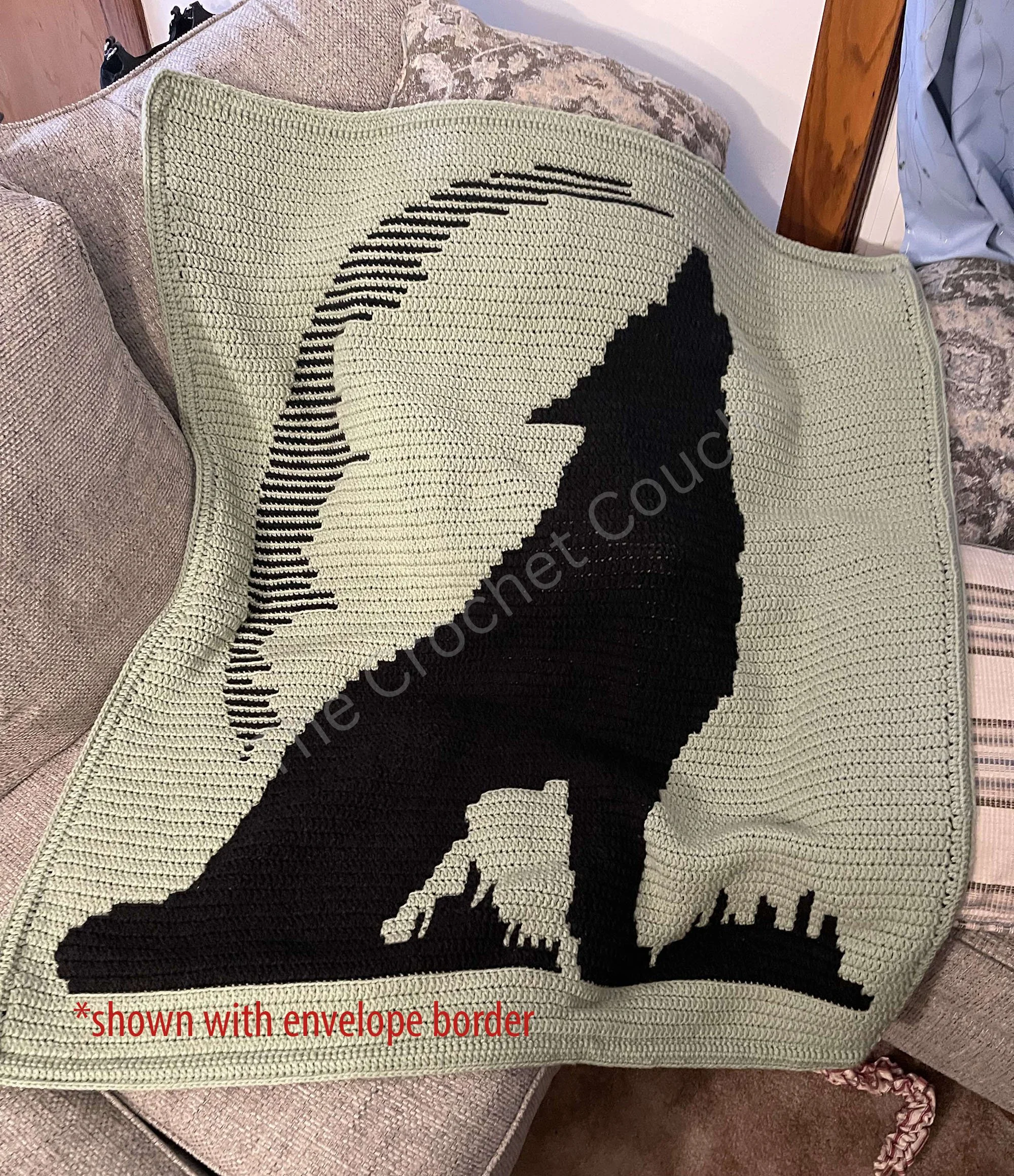 Howling Wolf Baby Afghan Crochet Pattern – Unique Baby Blanket Design